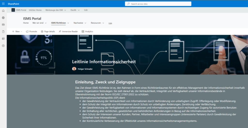 Ein Blick in das Policy Portal